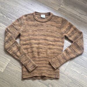Columbia | Tan and Brown Wool Blend Crewneck Sweater Size Medium